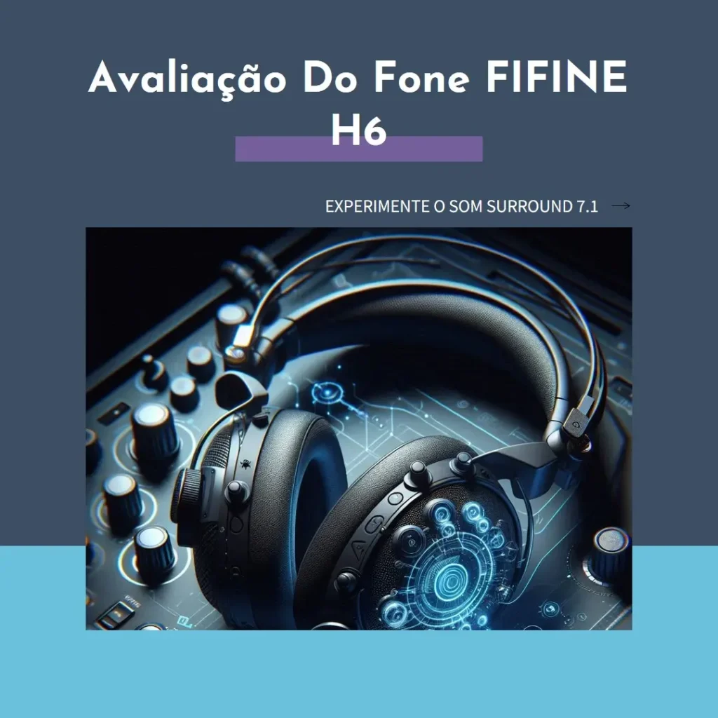 Fone de Ouvido para Jogos FIFINE H6 com Som Surround 7.1
