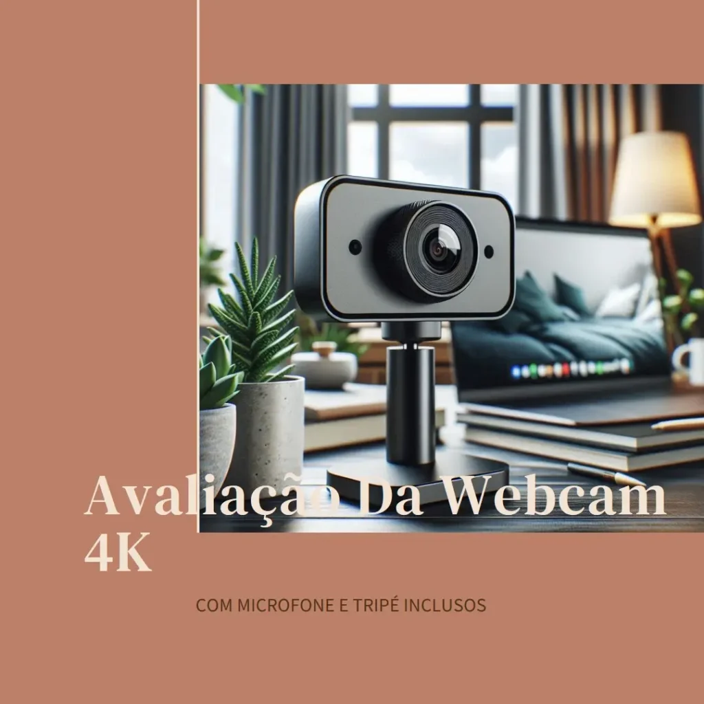Webcam 4K Autofocus com Microfone e Tripé