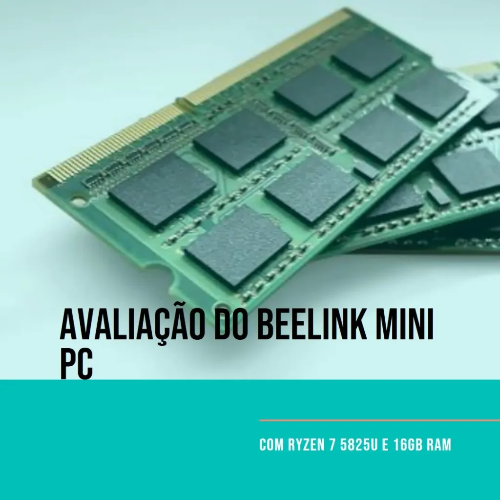 Beelink Mini PC EQR5 com Ryzen 7 5825U e 16GB RAM