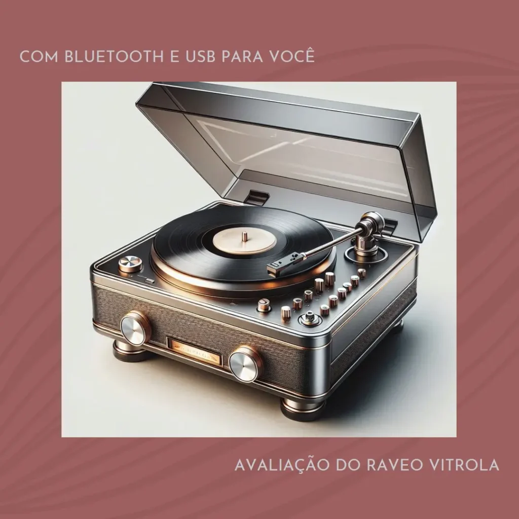 Raveo Vitrola Studio Ebony com Bluetooth e USB