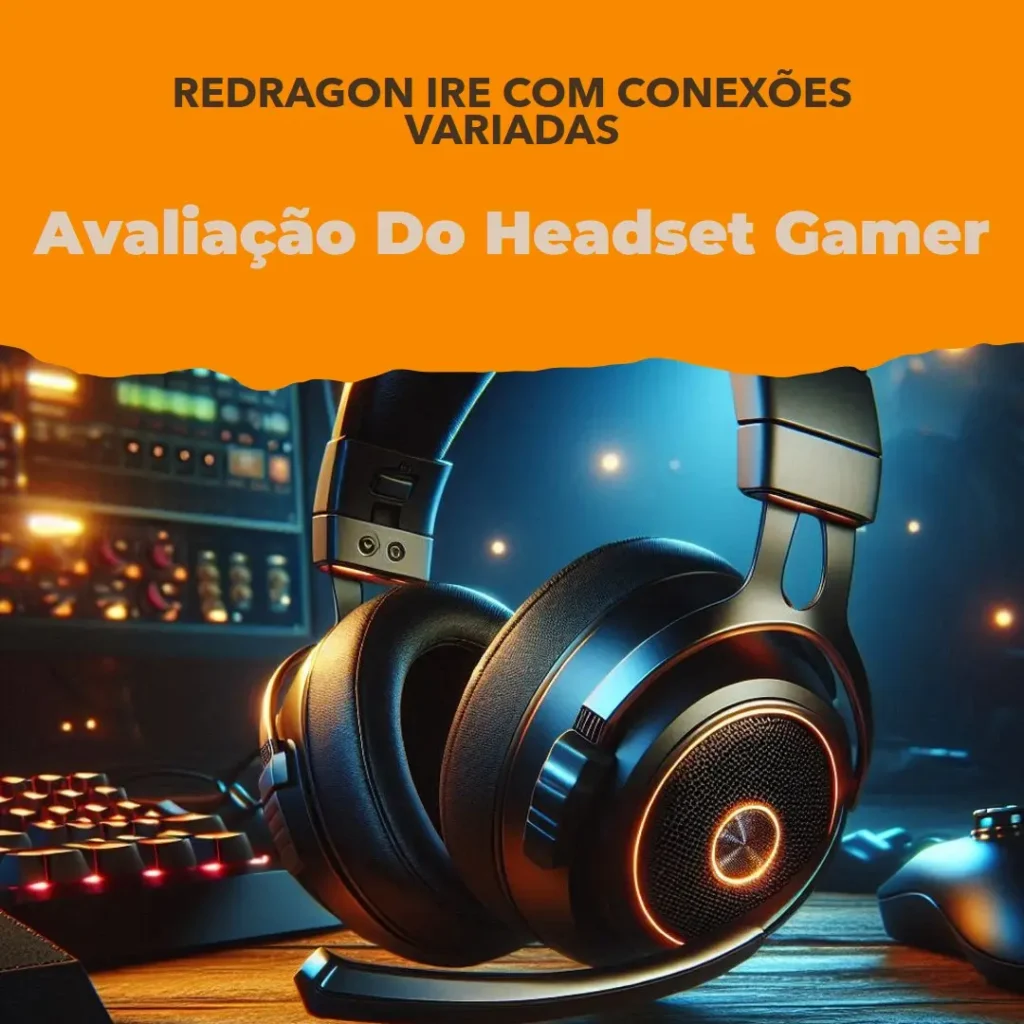 Headset Gamer Redragon Ire com Conexão 2.4G/BT/Cabo