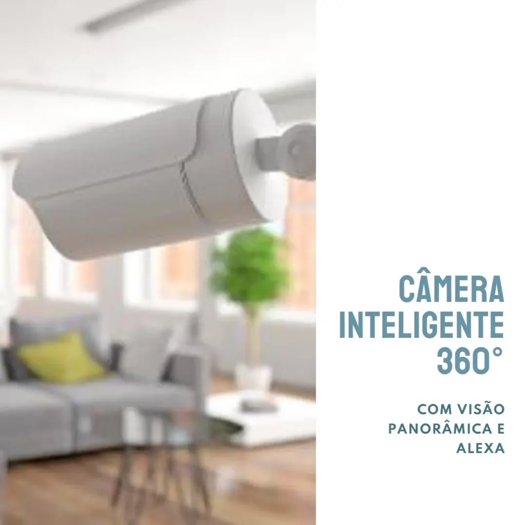 Câmera Inteligente Interna 360° com Visão Panorâmica e Alexa