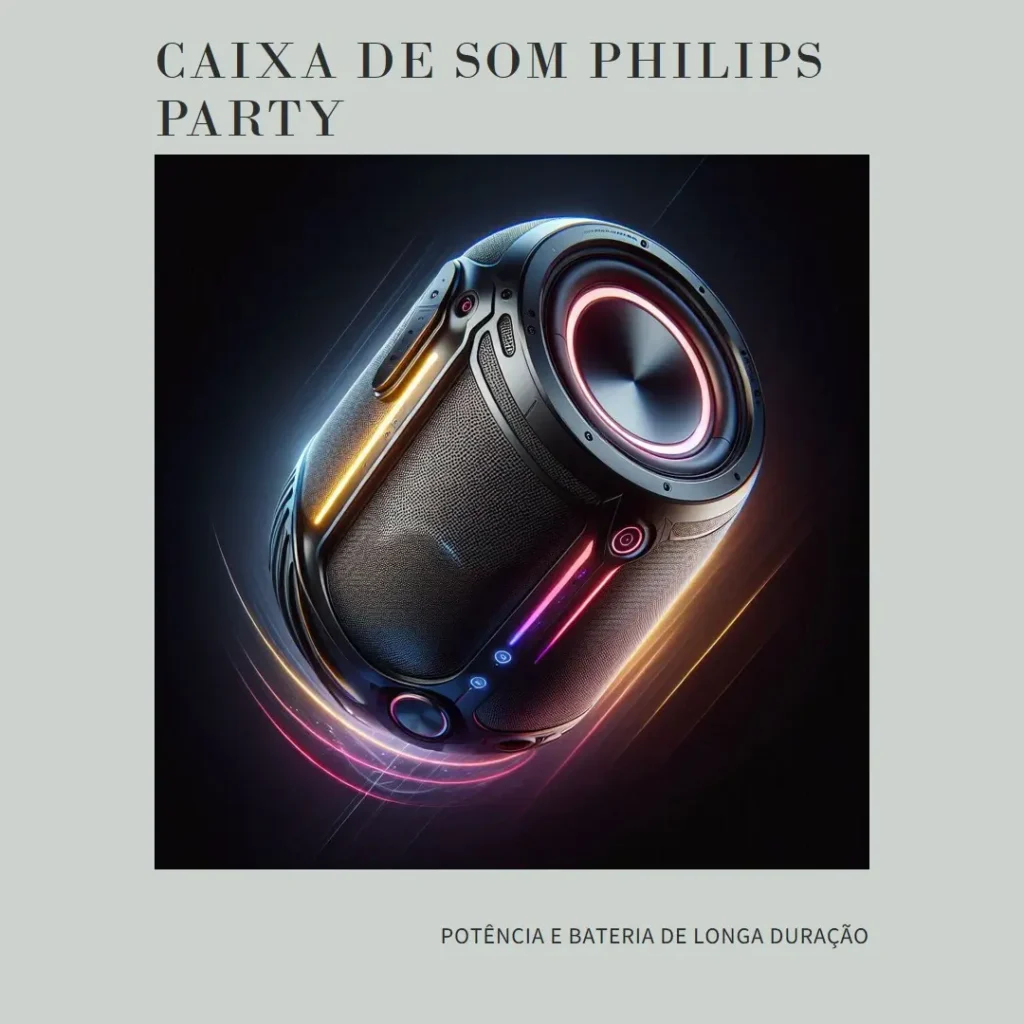Caixa de Som Philips Party TAX 3308 1000W: Potência e Bateria de Longa Duração
