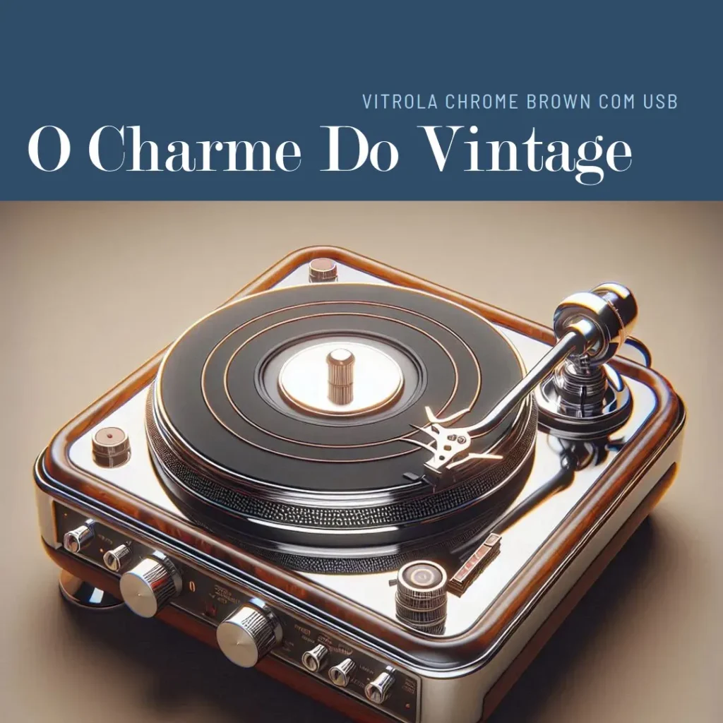 Vitrola Chrome Brown com USB e Bluetooth, Bivolt: O Charme do Vintage com Conectividade Moderna