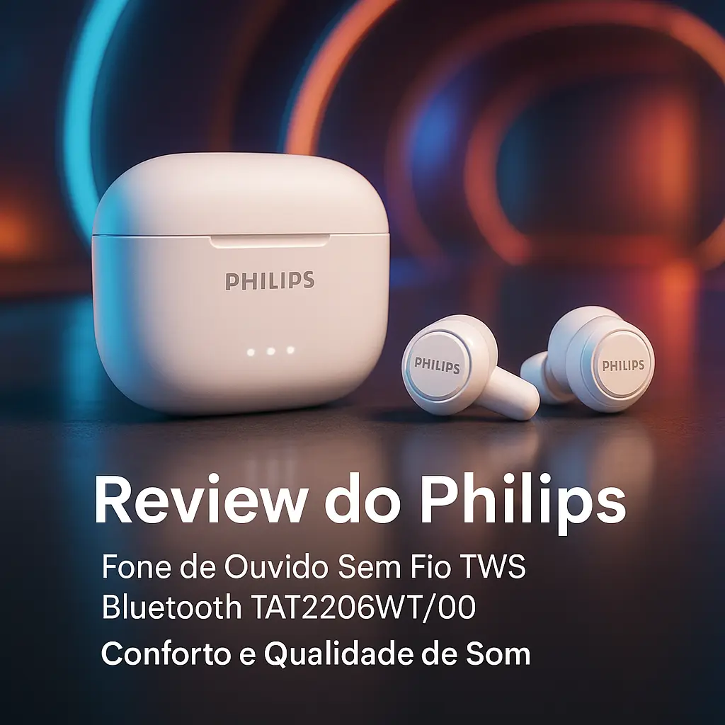 Philips Fone de Ouvido Sem Fio TWS Bluetooth TAT2206WT/00: Conforto e Qualidade de Som