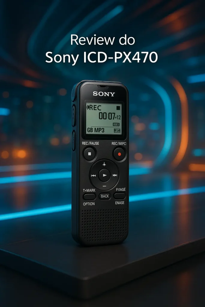 Gravador de Voz Digital Sony ICD-PX470 4GB MP3: Praticidade e Qualidade de Gravação para o Seu Escritório