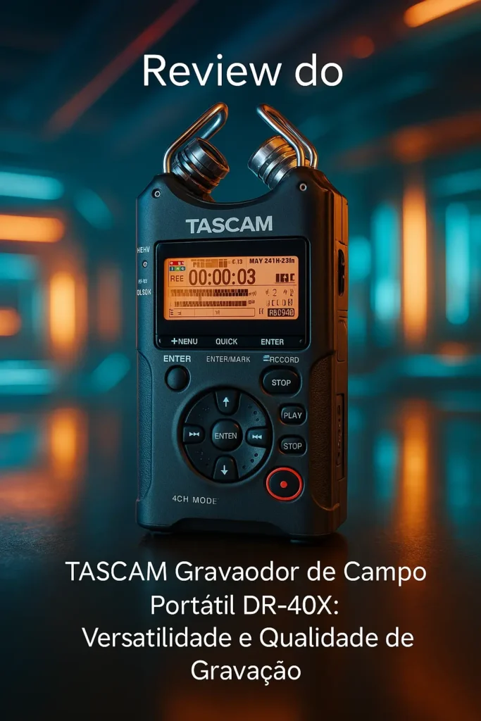 TASCAM Gravador de Campo Portátil DR-40X: Versatilidade e Qualidade de Gravação