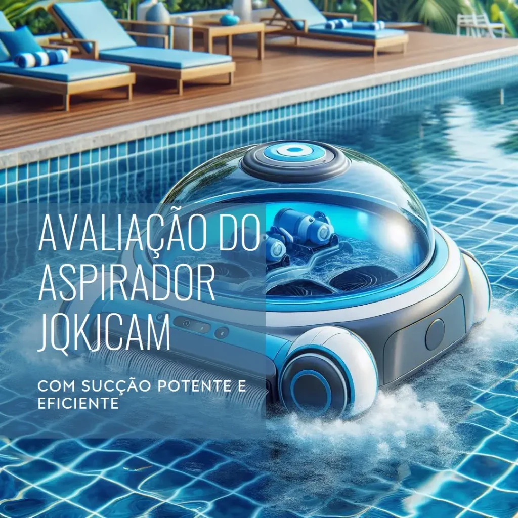 JQKJCAM Aspirador de Piscina Robótico com Sucção Potente