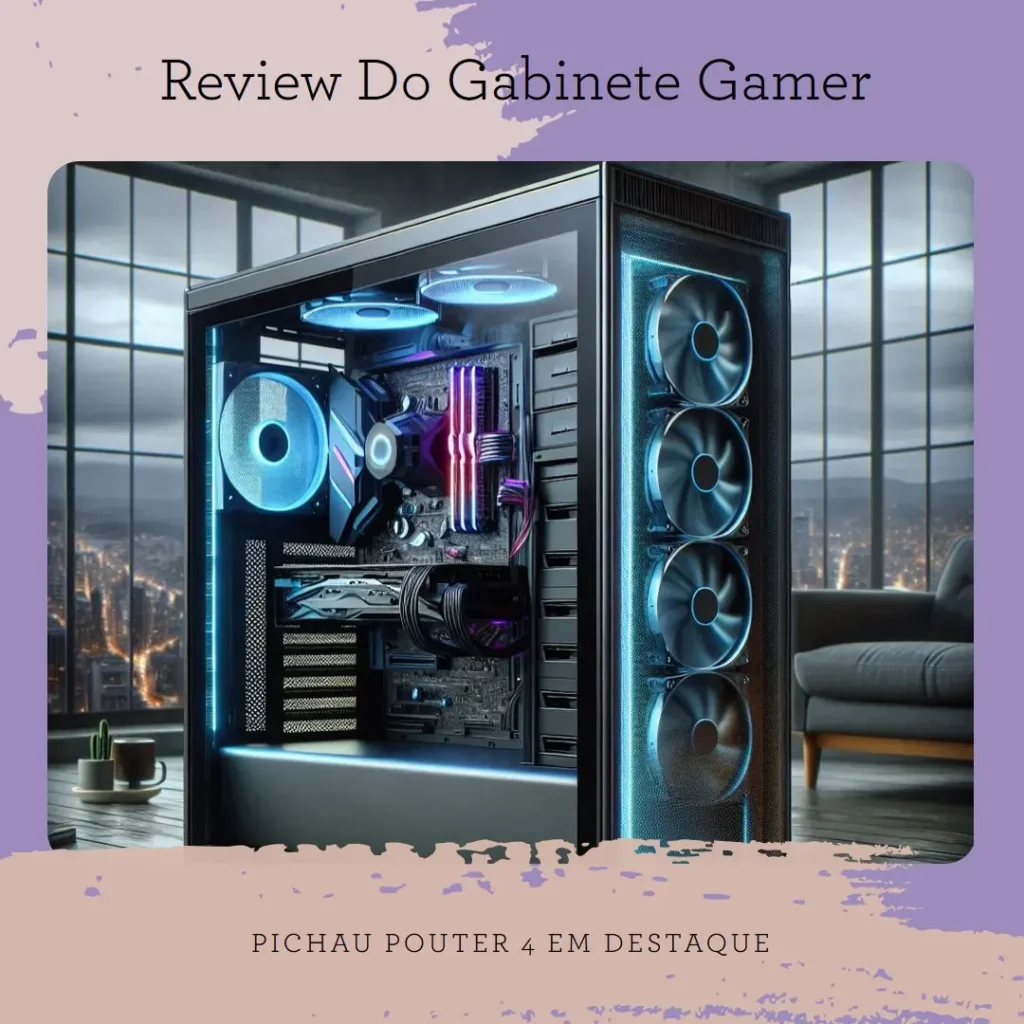 Gabinete Gamer Pichau Pouter 4 | Vidro Temperado | Preto