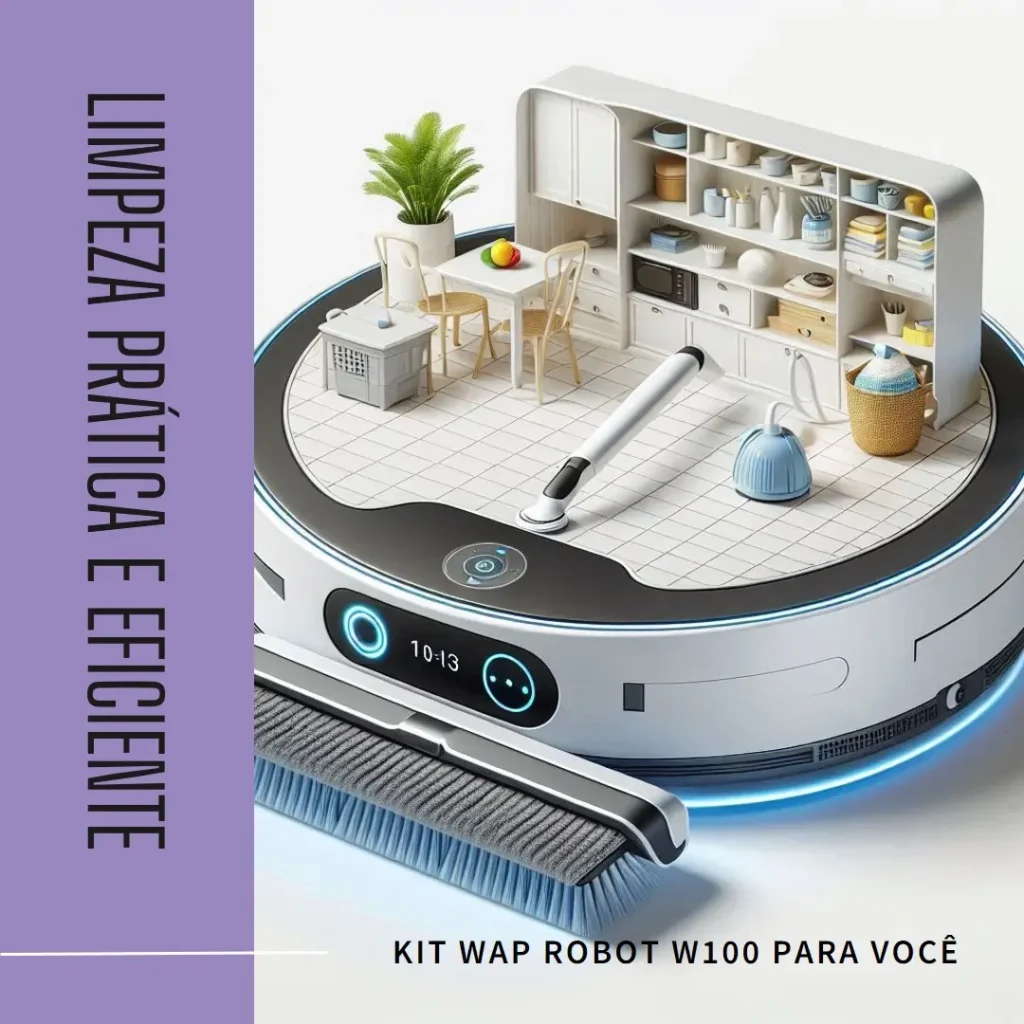 Kit WAP Robot W100 + Refil Mop: Limpeza Prática e Eficiente