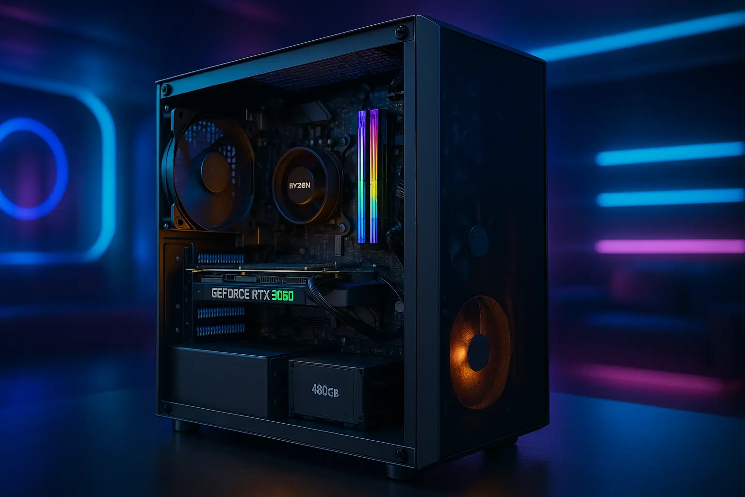 Monte seu PC: Ryzen 5 5500, RTX 3060, 16GB, 480GB SSD