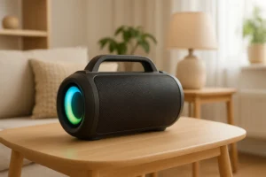 Caixa de Som Bluetooth Basike H61: Potência, Luzes e Resistência