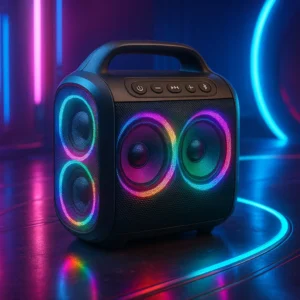 Caixa de som Bluetooth TWS com som potente e LED RGB