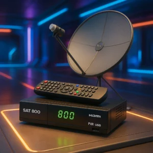 Receptor Digital SAT 800 com Antena KU e PVR USB