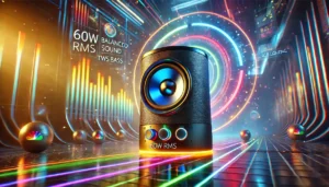 Caixa de Som Bluetooth 60W RMS - Som Equilibrado, Grave TWS e Luzes RGB