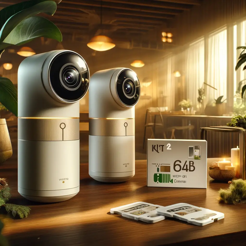 Kit 2 Câmeras Wi-Fi com Cartões 64 GB: Segurança inteligente e acessível