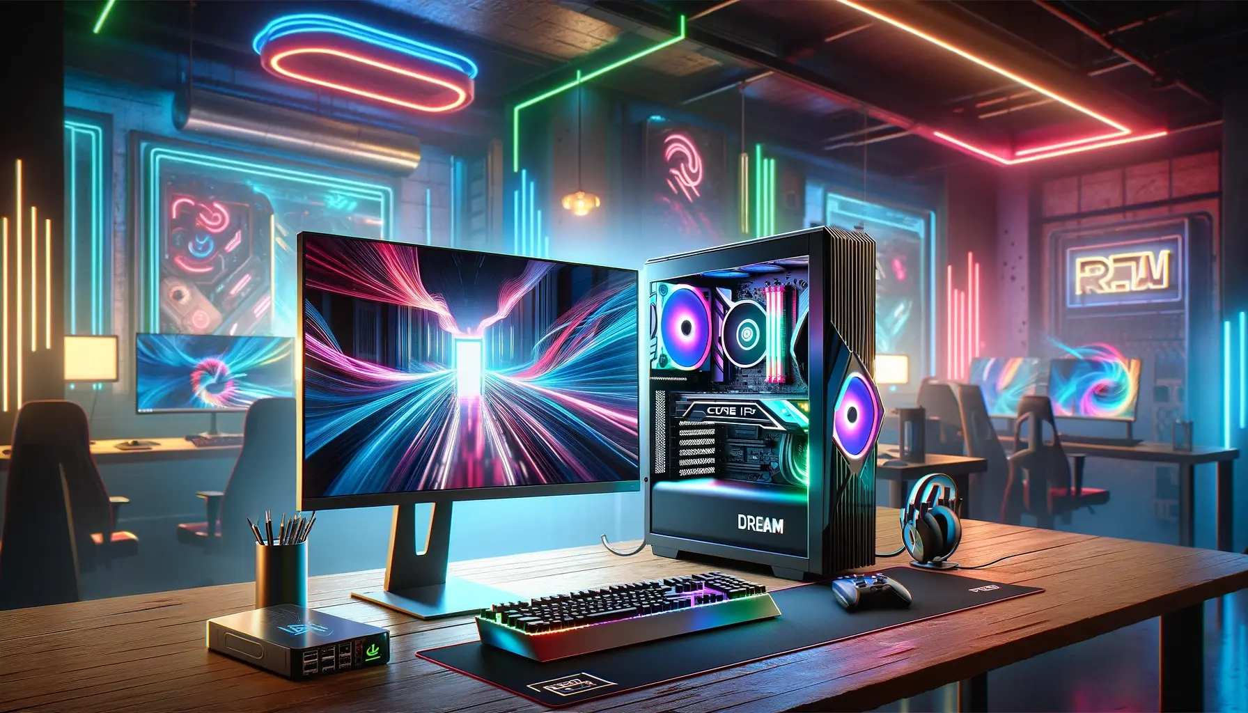 PC Gamer Completo DreamComputers Intel Core i7, 16GB DDR3, SSD 480GB, Geforce RTX 3060 12GB, Monitor Gamer 24" 165Hz