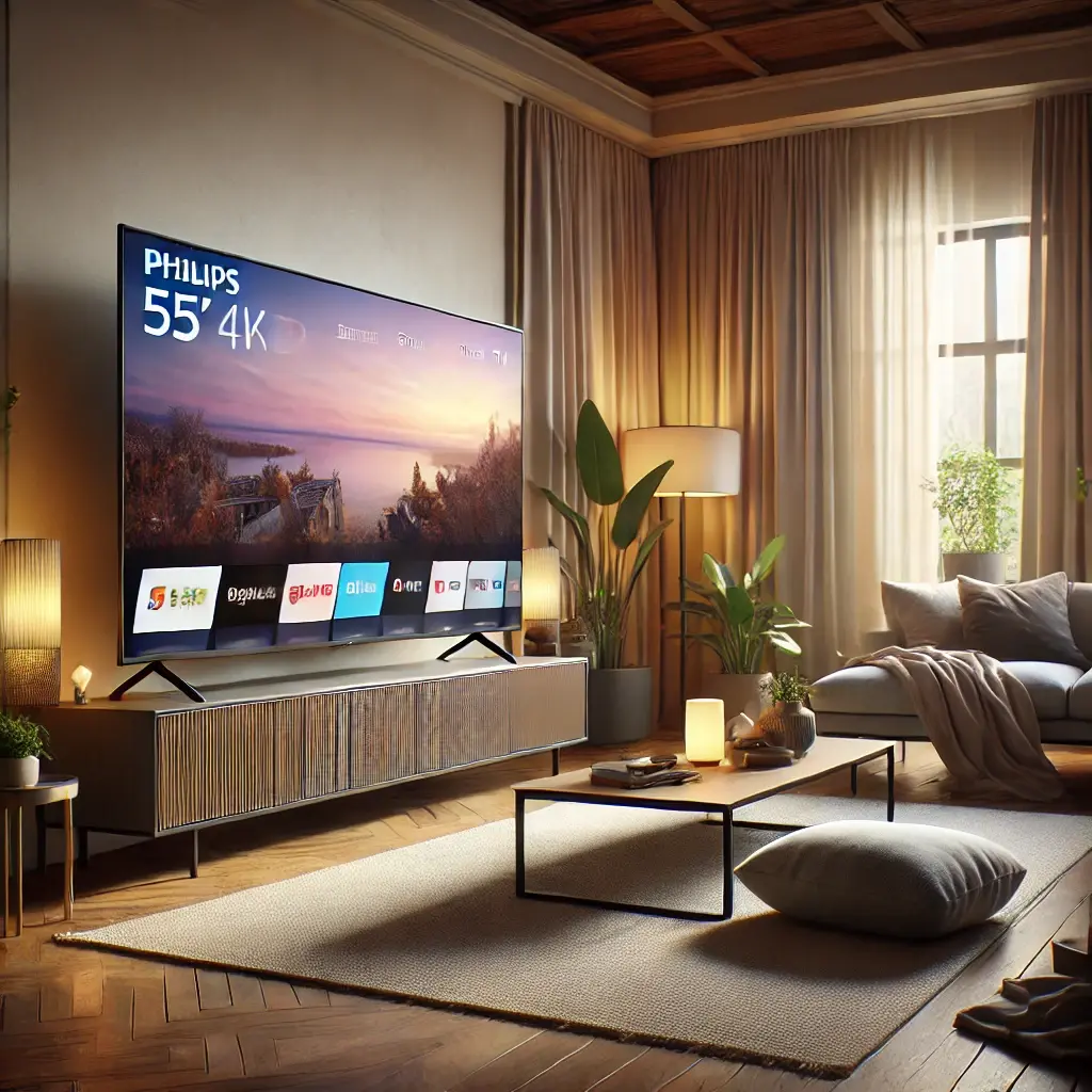Smart TV Philips 55" 4K HDR 55PUG7019/78: Qualidade de Imagem Incrível e Conectividade Avançada