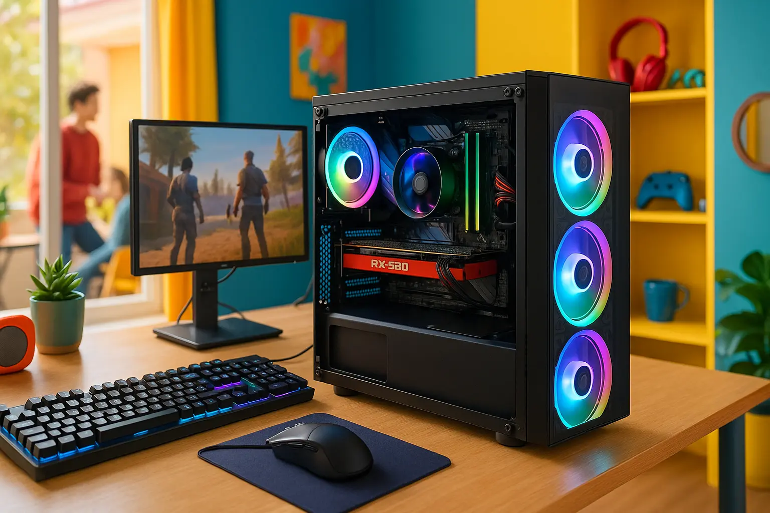 Monte seu PC: Ryzen 5 5600, RX 580, 16GB, 480GB SSD