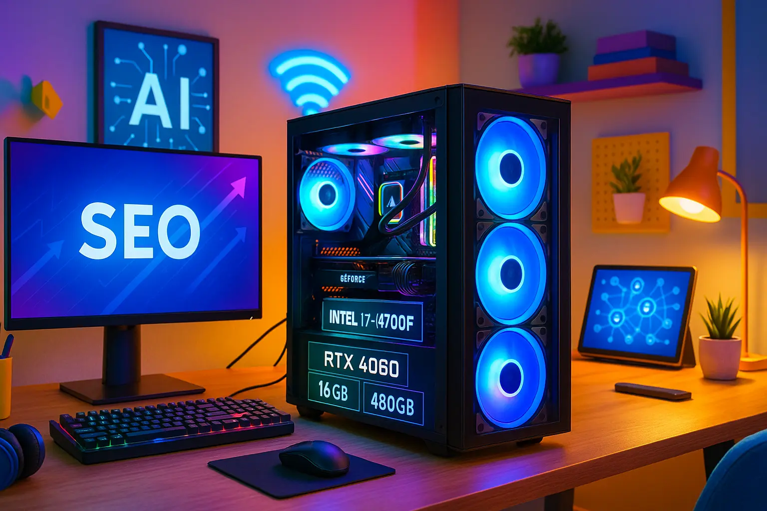 Monte seu PC: i7-14700F, RTX 4060, 16GB, 480GB SSD