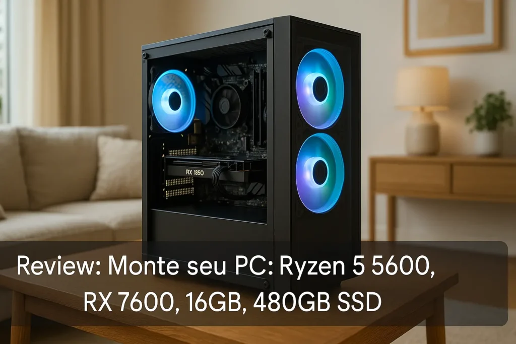 Monte seu PC: Ryzen 5 5600, RX 7600, 16GB, 480GB SSD
