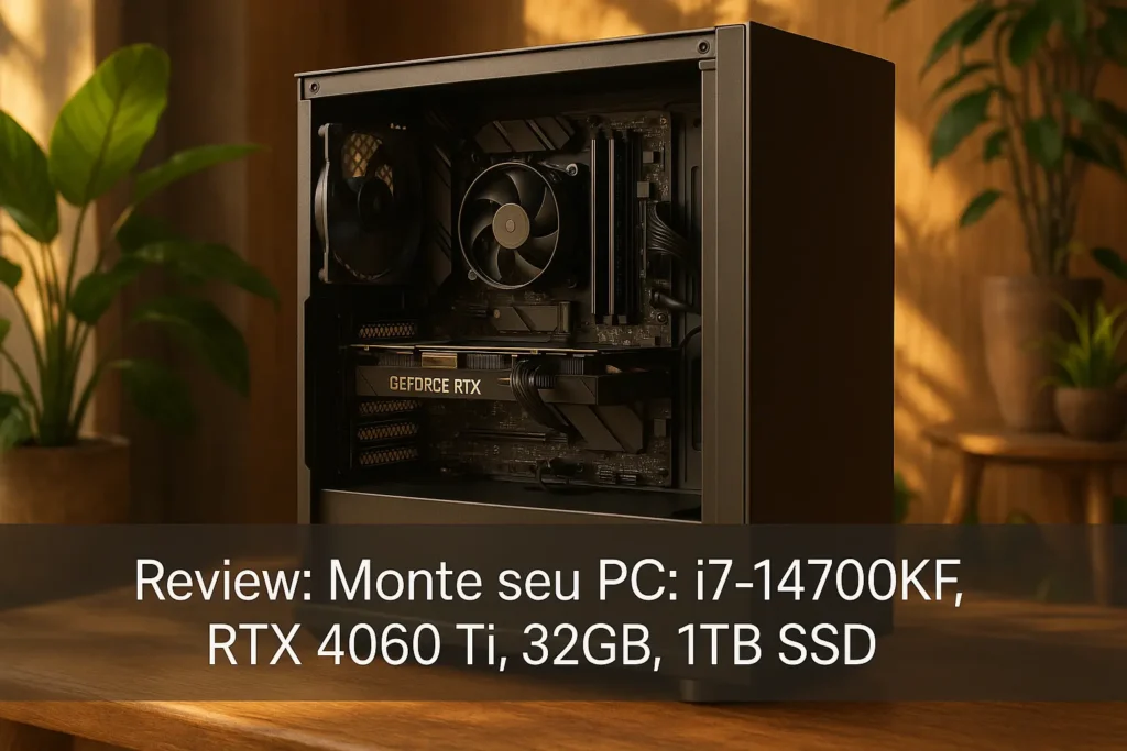 Monte seu PC: i7-14700KF, RTX 4060 Ti, 32GB, 1TB SSD