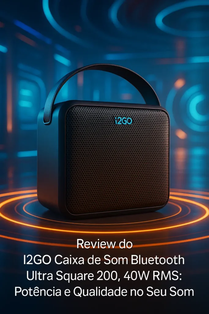 I2GO Caixa de Som Bluetooth Ultra Square 200, 40W RMS: Potência e Qualidade no Seu Som