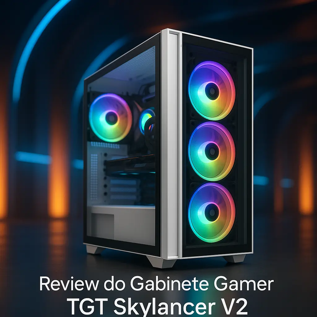 Gabinete Gamer TGT Skylancer V2 | ARGB | Lateral de Vidro | 4 Fans | Branco