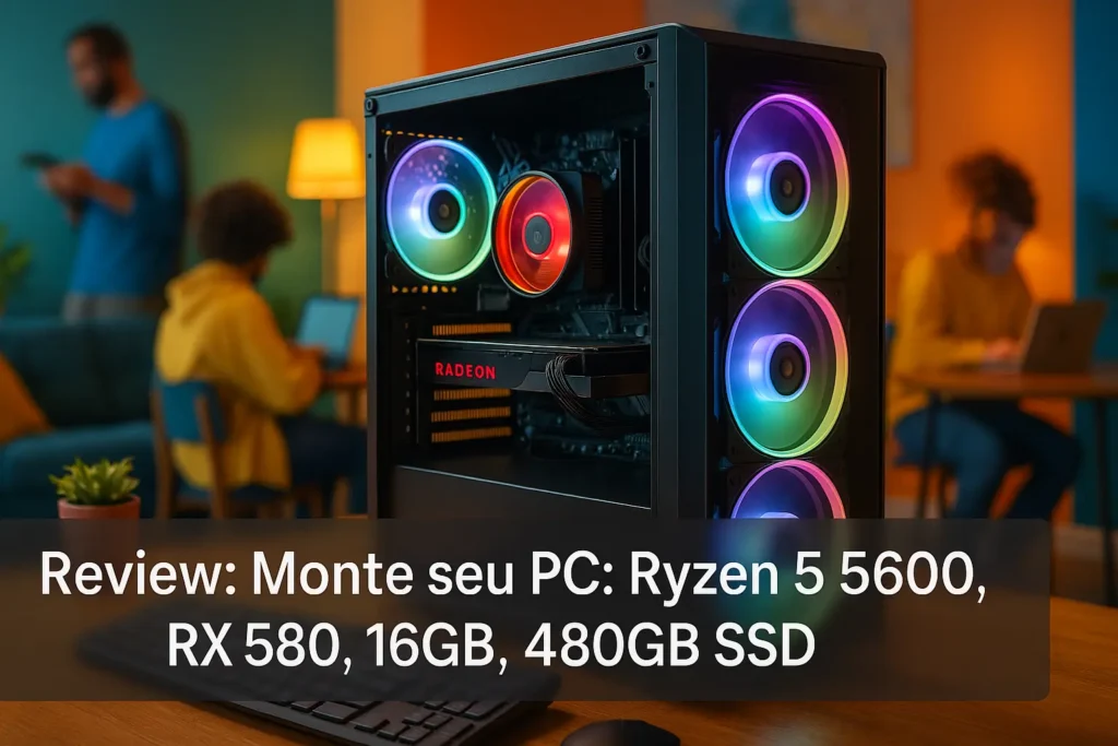 Monte seu PC: Ryzen 5 5600, RX 580, 16GB, 480GB SSD