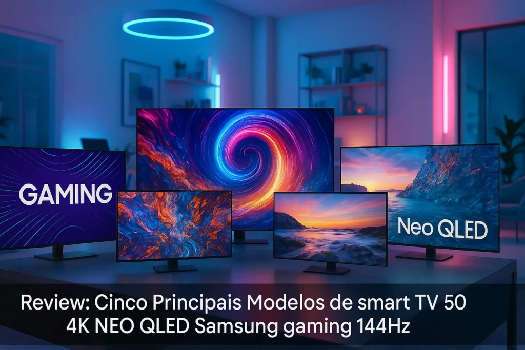 Cinco Principais Modelos de smart TV 50 4k NEO QLED Samsung gaming 144hz