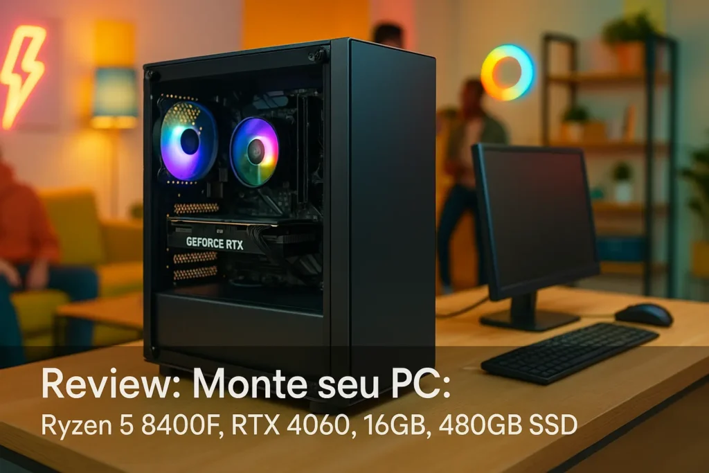 Monte seu PC: Ryzen 5 8400F, RTX 4060, 16GB, 480GB SSD