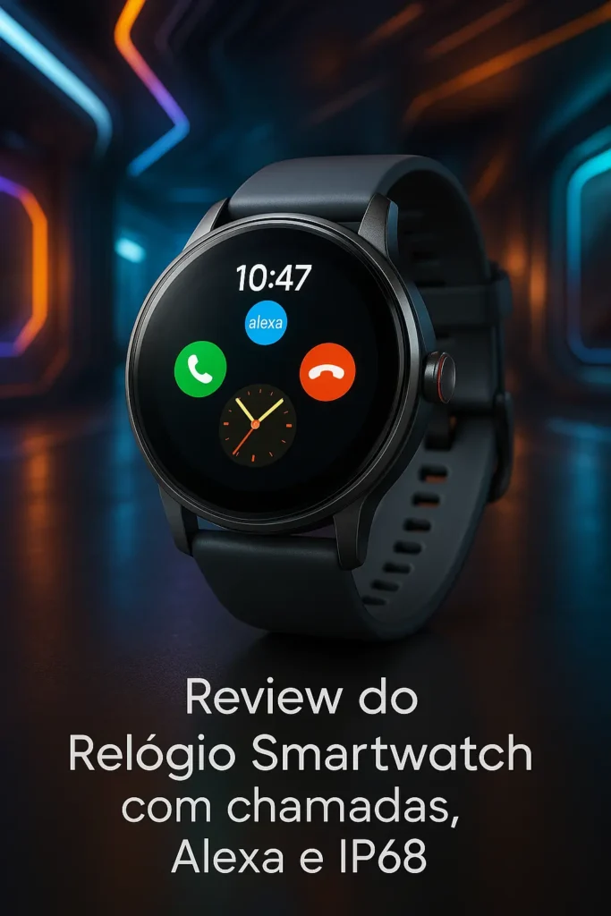 Relógio Smartwatch com chamadas, Alexa e IP68