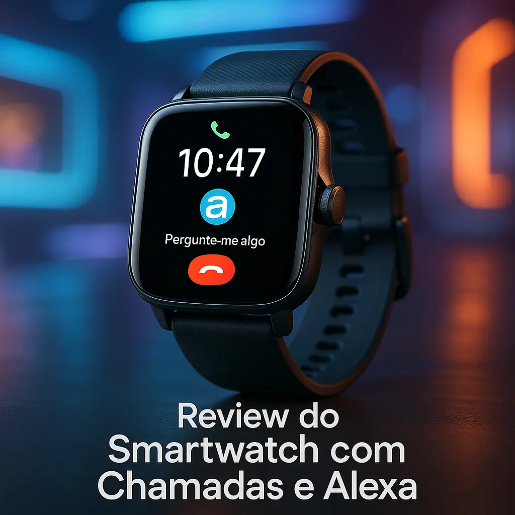 Smartwatch com chamadas e Alexa – completo e resistente