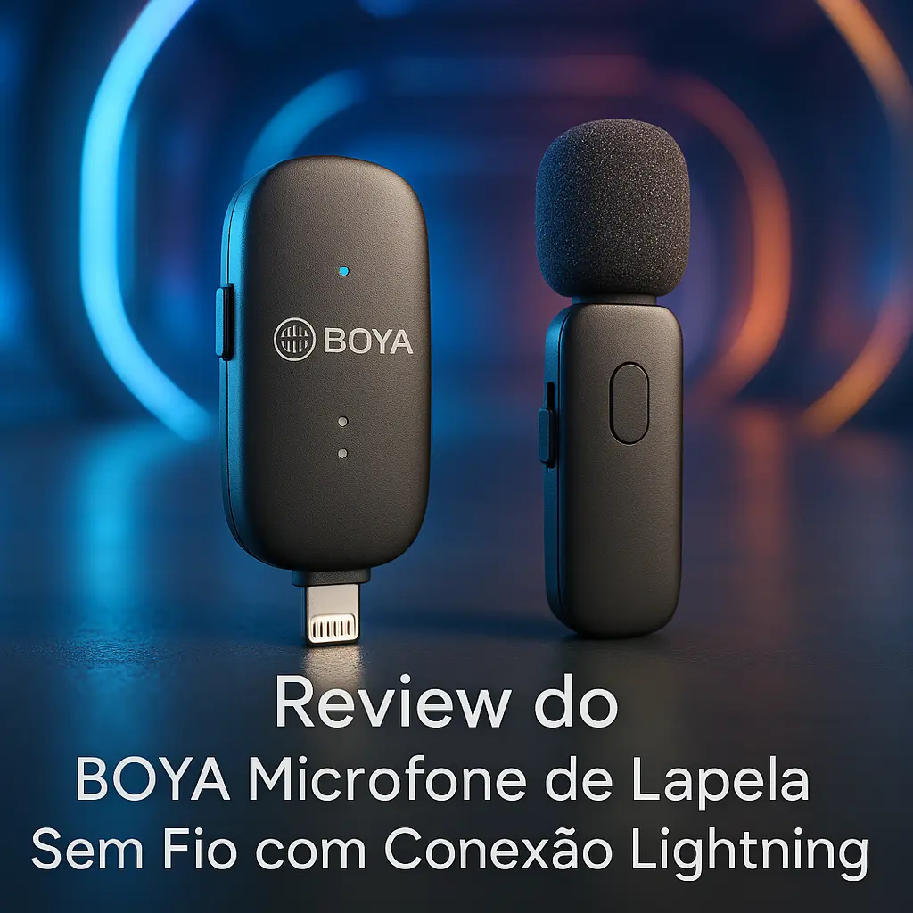 BOYA Microfone de Lapela Sem Fio com Conexão Lightning