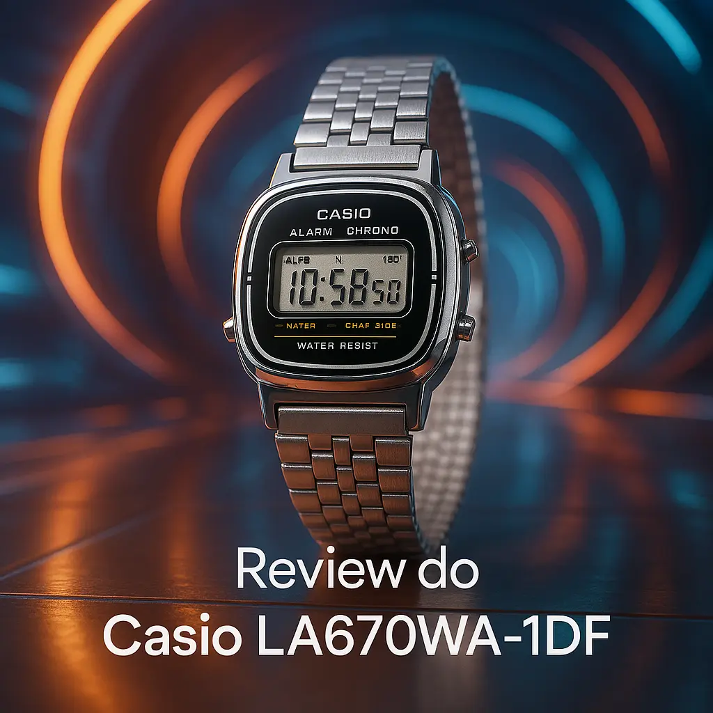 Casio LA670WA1DF com cronômetro e alarme diário
