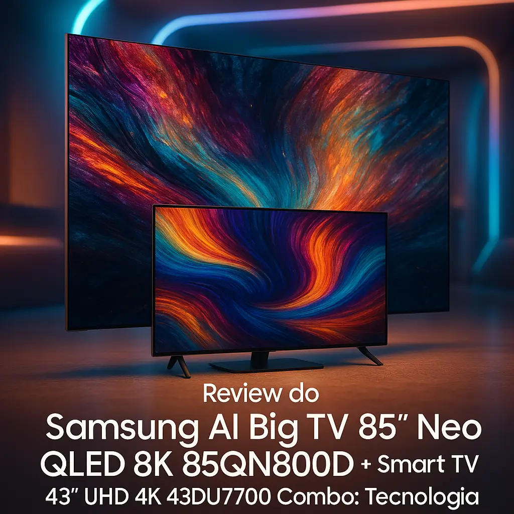 Samsung AI Big TV 85" Neo QLED 8K 85QN800D + Smart TV 43" UHD 4K 43DU7700 Combo: Tecnologia de Ponta para Sua Casa