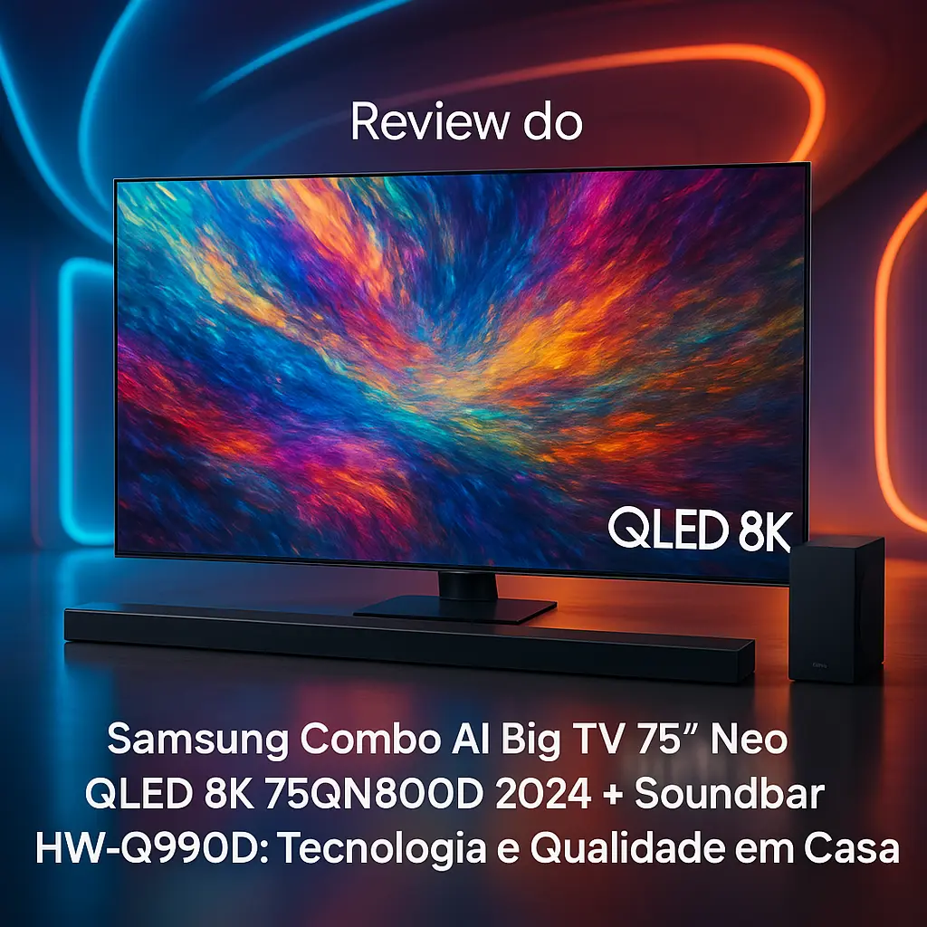 Samsung Combo AI Big TV 75" Neo QLED 8K 75QN800D 2024 + Soundbar HW-Q990D: Tecnologia e Qualidade em Casa