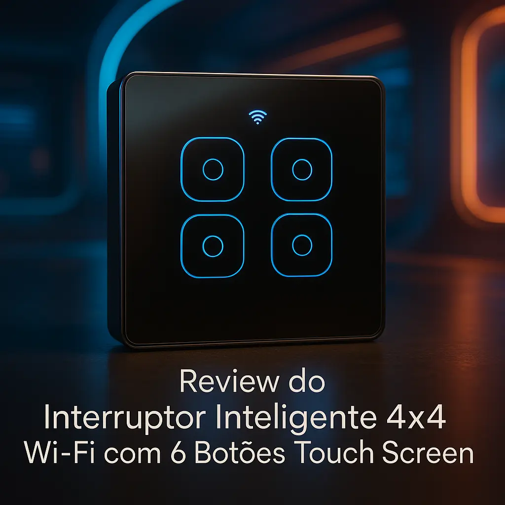 Interruptor Inteligente 4x4 Wi-Fi com 6 Botões Touch Screen