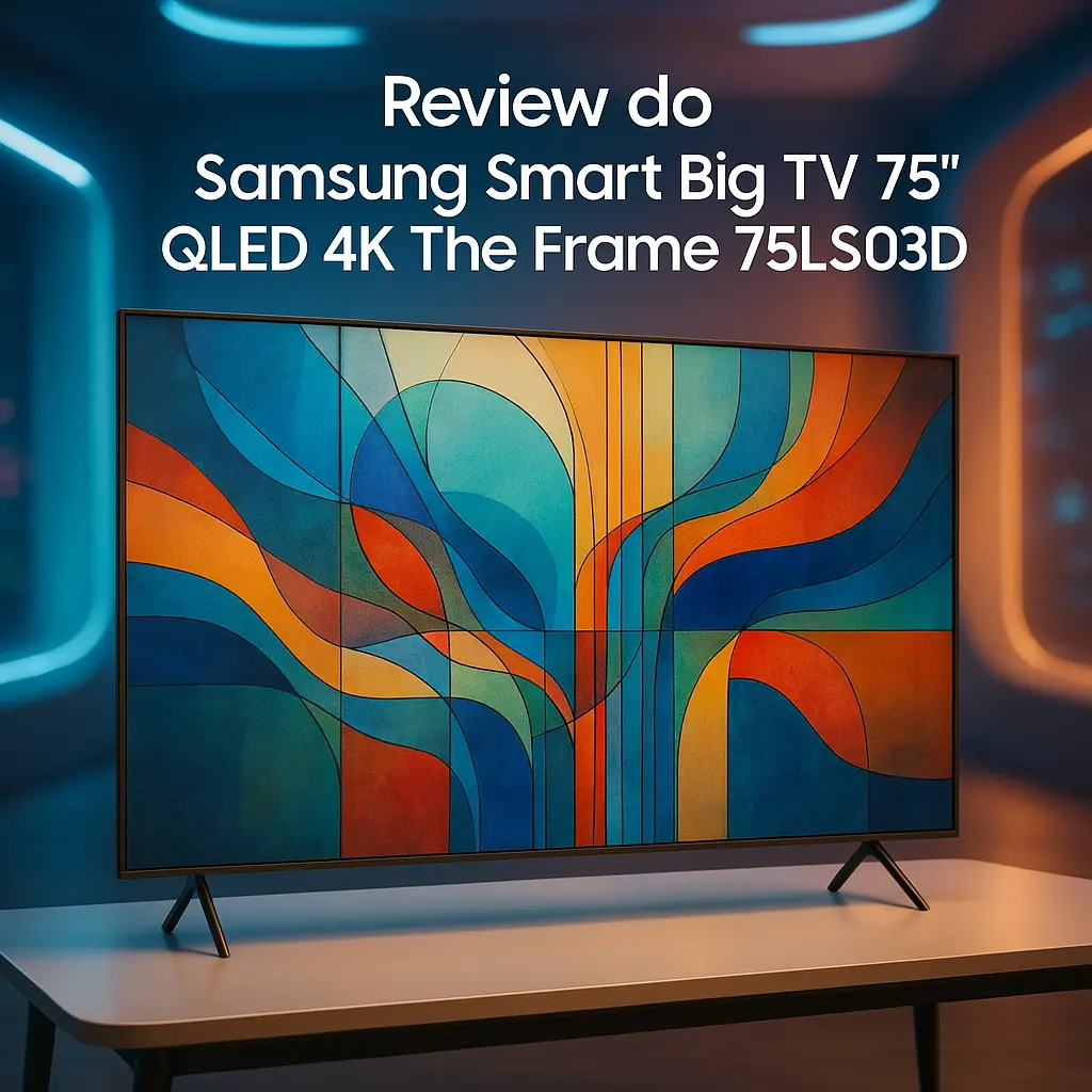 Samsung Smart Big TV 75" QLED 4K The Frame 75LS03D: Tela Matte, Molduras Customizáveis e Modo Arte