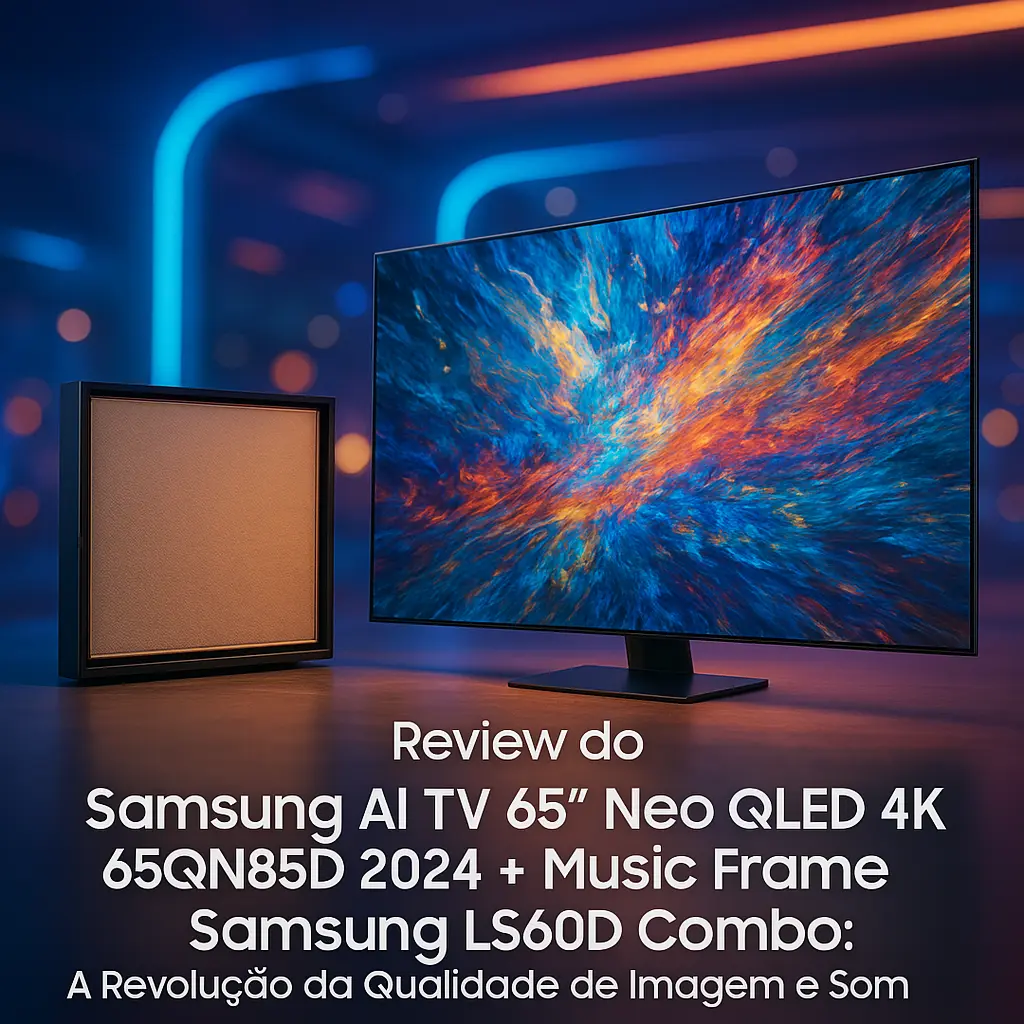 Samsung AI TV 65" Neo QLED 4K 65QN85D 2024 + Music Frame Samsung LS60D Combo: A Revolução da Qualidade de Imagem e Som