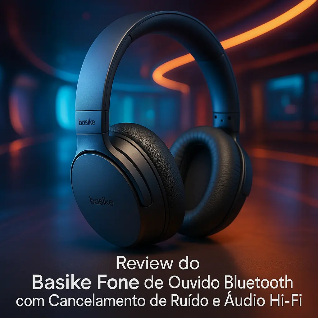 Basike Fone de Ouvido Bluetooth com Cancelamento de Ruído e Áudio Hi-Fi