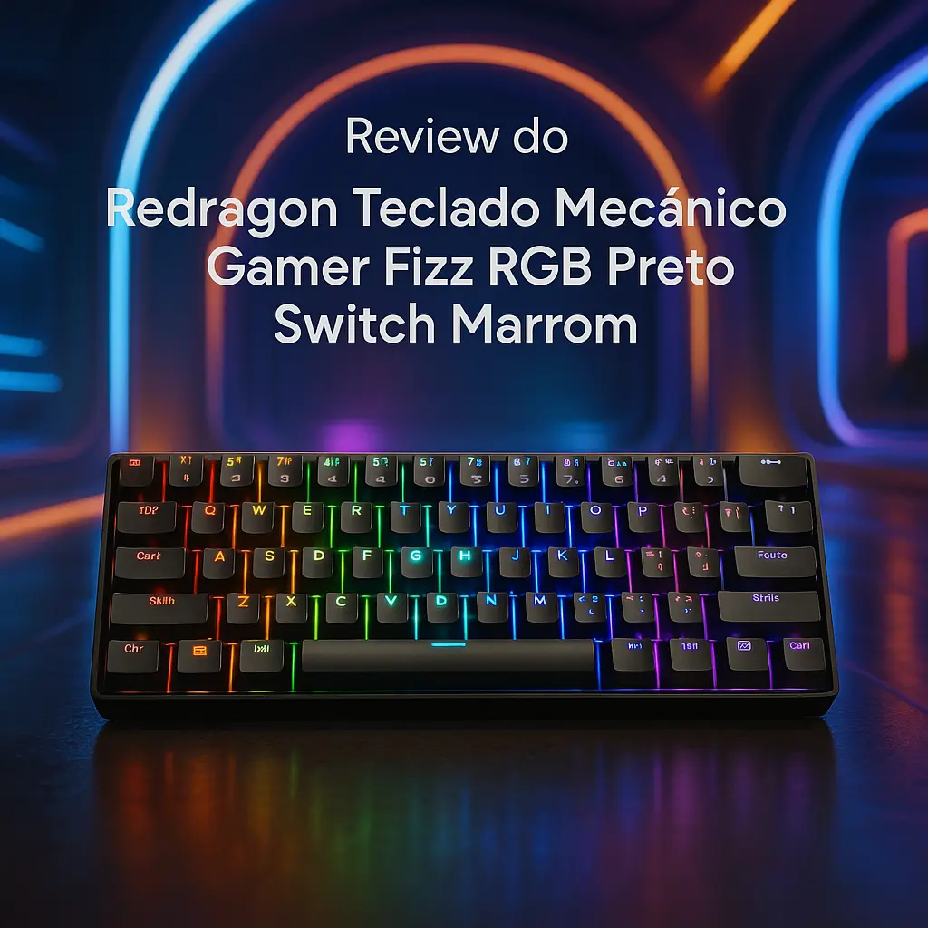 Redragon Teclado Mecânico Gamer Fizz RGB Preto Switch Marrom: Compacto e Potente