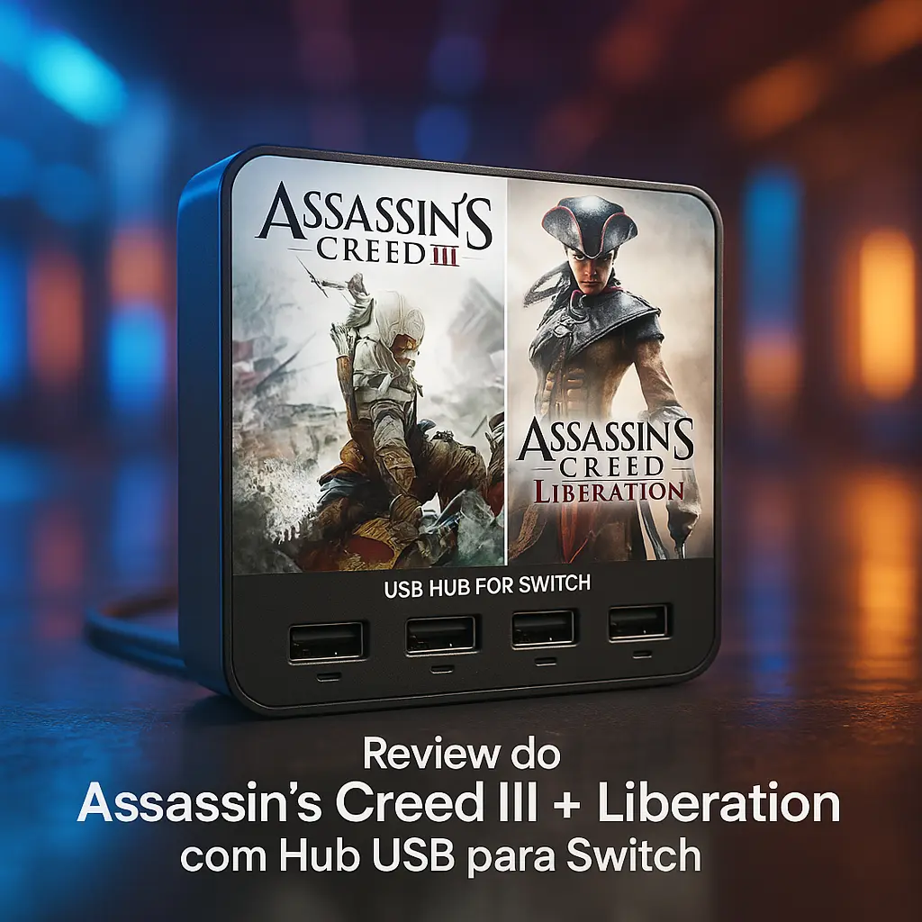 Assassin's Creed 3 + Liberation com Hub USB para Switch