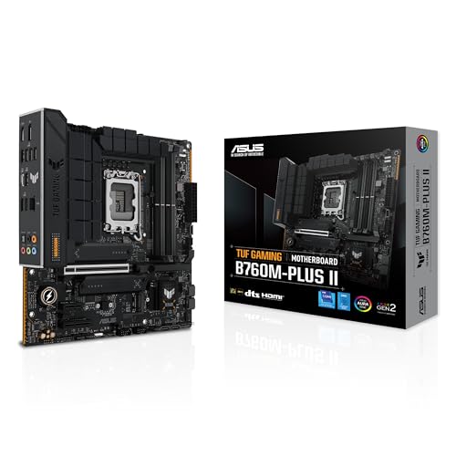 Placa Mãe Asus TUF GAMING B760M-PLUS II (LGA 1700/4xDDR5/HDMI/DP/M.2/USB 3.2)