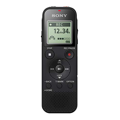 Sony Gravador de voz digital estéreo ICD-PX470 com gravador de voz USB embutido, preto