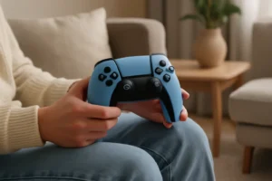 Controle DualSense Sem Fio PS5 Starlight Blue: Conforto e Performance no Jogo