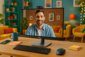 Monitor Dell de 23.8" com Foco em Videoconferência