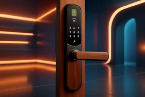 Fechadura Digital Biométrica Atenas Madeira Primebras: Segurança e Tecnologia em Sua Porta