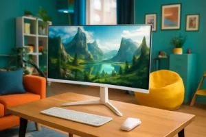 CRUA Monitor De Jogos Branco De 34 Polegadas 144Hz 21:9 1500R Ultra Amplo Monitor Curvo