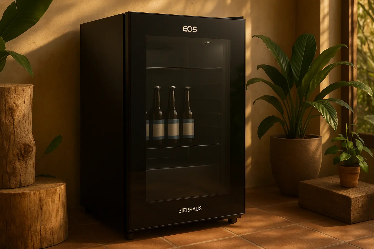 Cervejeira EOS Bierhaus: 100 Litros, Black Glass, Frost Free